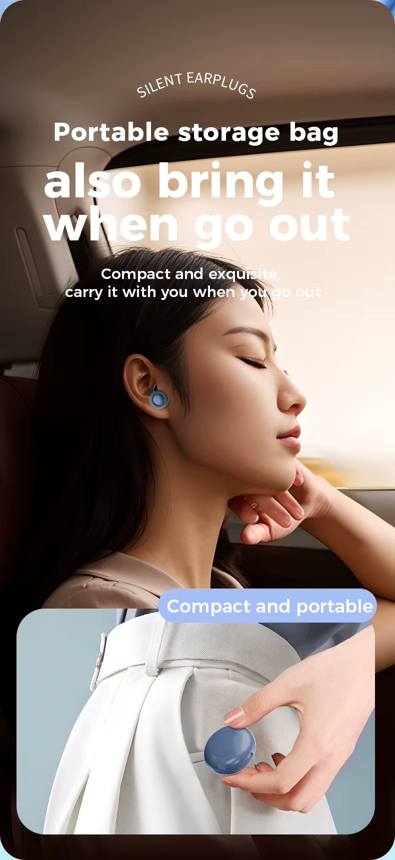 Quiet Ear Plugs – 27dB Noise Reduction | Comfortable Silicone for Sleep, Travel & Focus