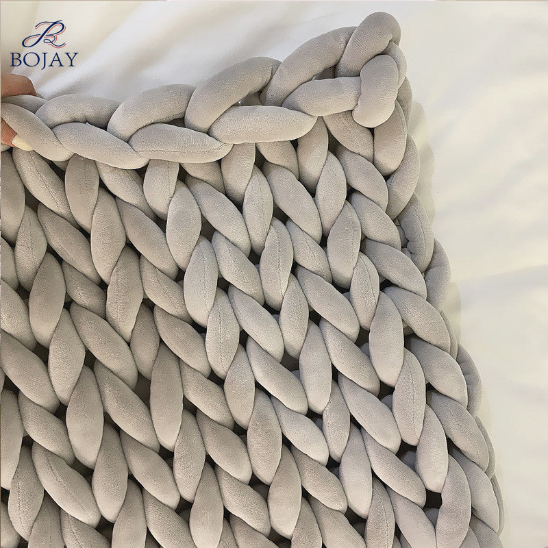Chunky Knit Weighted Blanket – Handmade Velvet Tube Design for Stress Relief & Better Sleep
